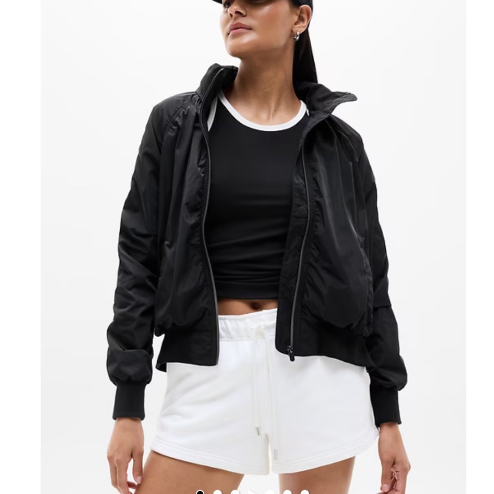 Athleta Black Jetset Bomber Size Large